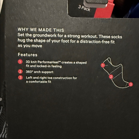 lululemon athletica Black Training Socks 3 Pair Pack - Picture 2 of 4